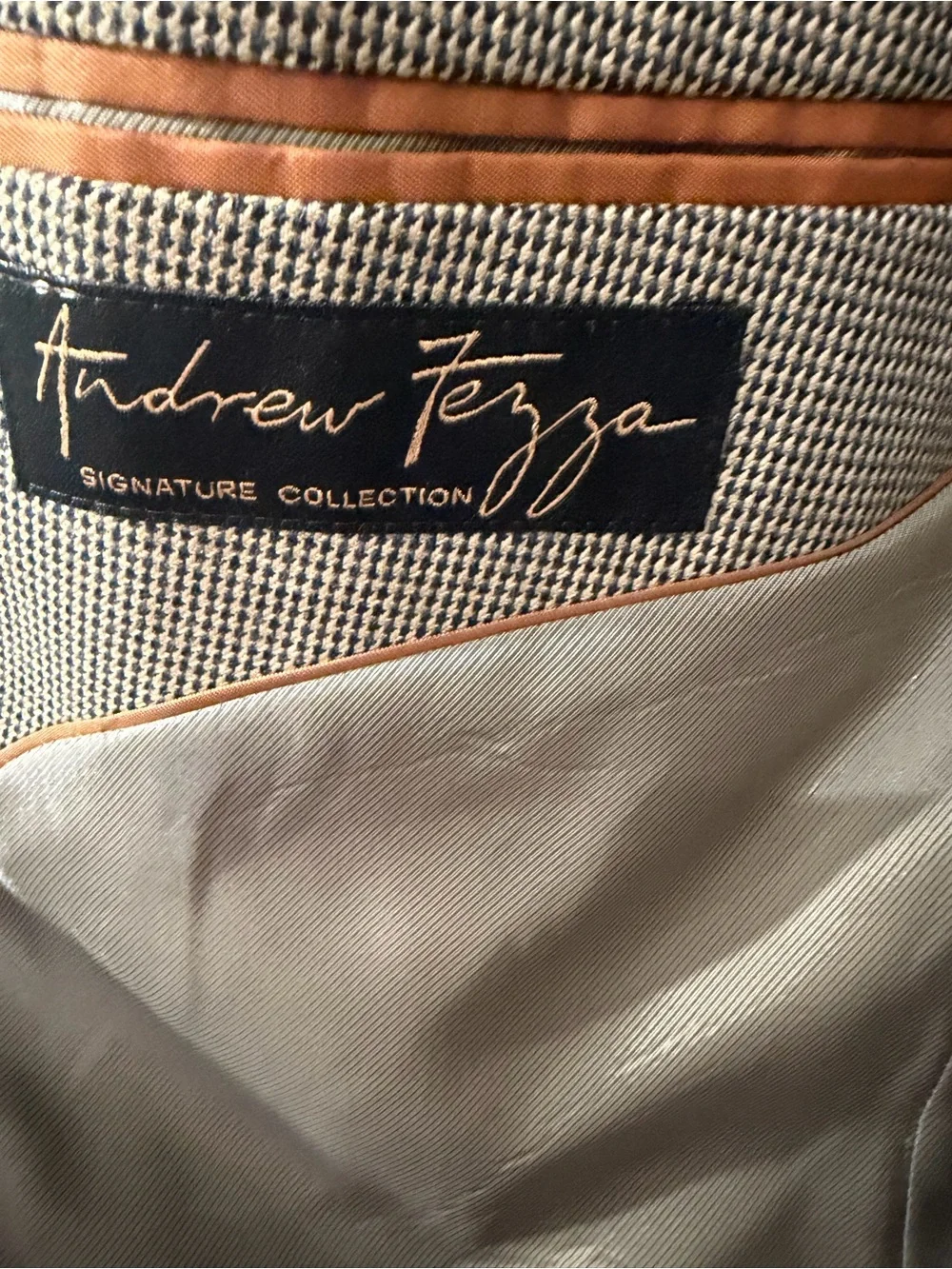 Andrew Fezza Men's Taupe Herringbone Sport Coat